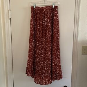 Shop Stevie Red Floral Maxi Skirt
